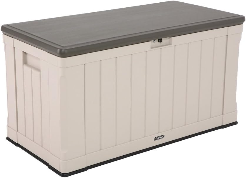 LIFETIME 60012 Extra Large Deck Box, 130 Gallon, Desert Sand/Brown