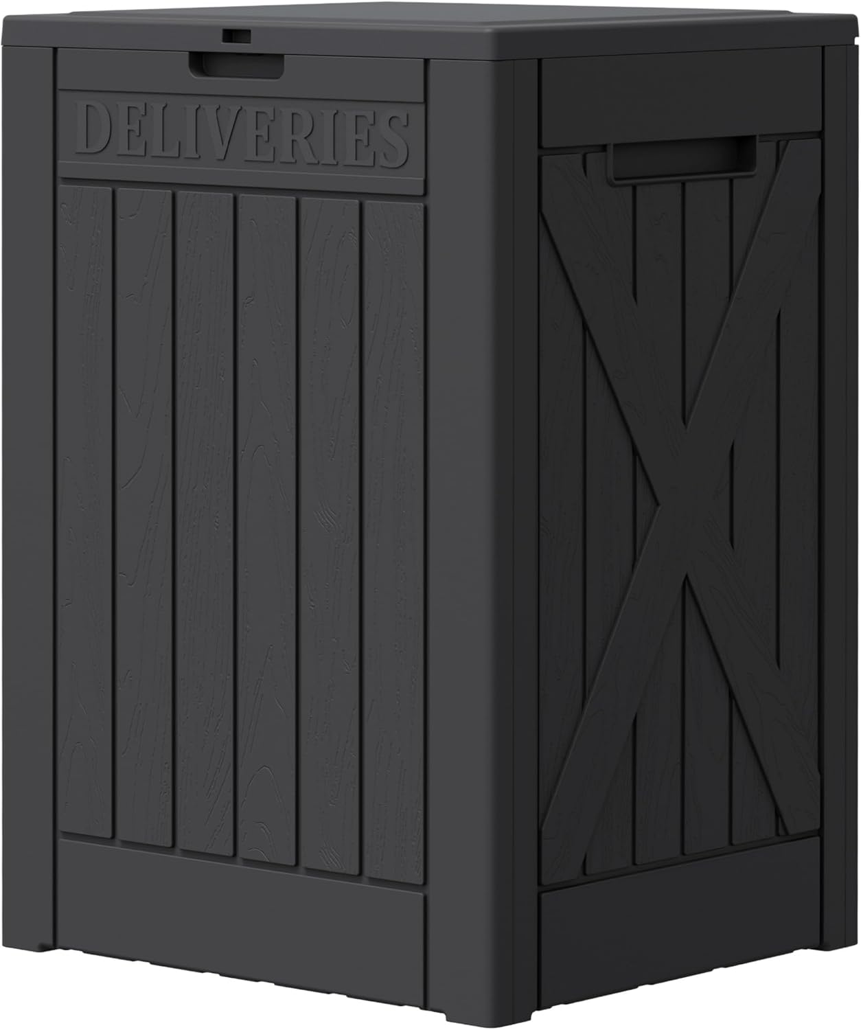 Greesum 82 Gallon Resin Deck Box All Weather Large Outdoor Storage for Patio Furniture, Toys, Garden Tools, Lockable, Black