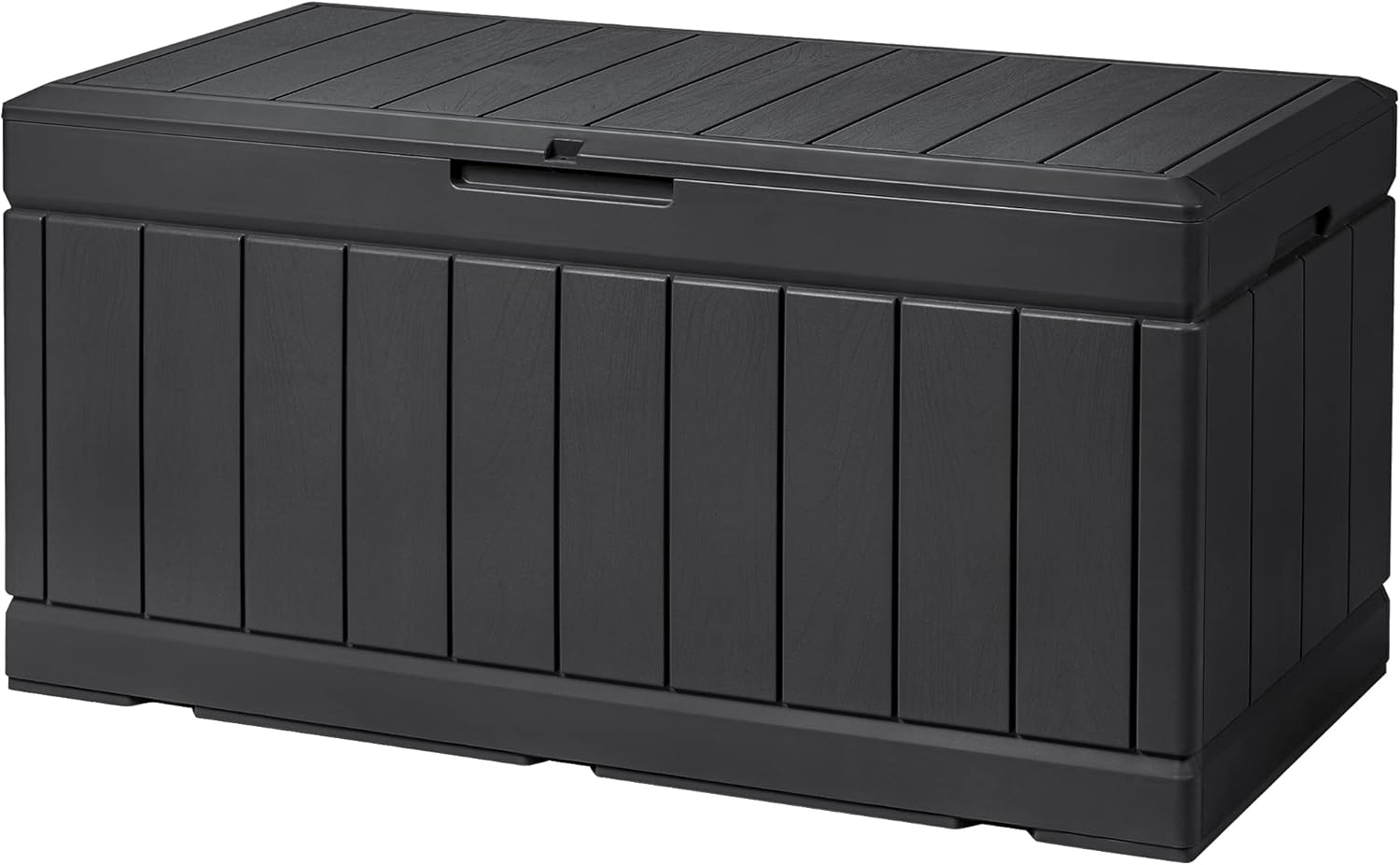 Devoko 100 Gallon Waterproof Large Resin Deck Box Indoor Outdoor Lockable Storage Container for Patio Furniture Cushions Garden Tools (100 Gallon, Black)