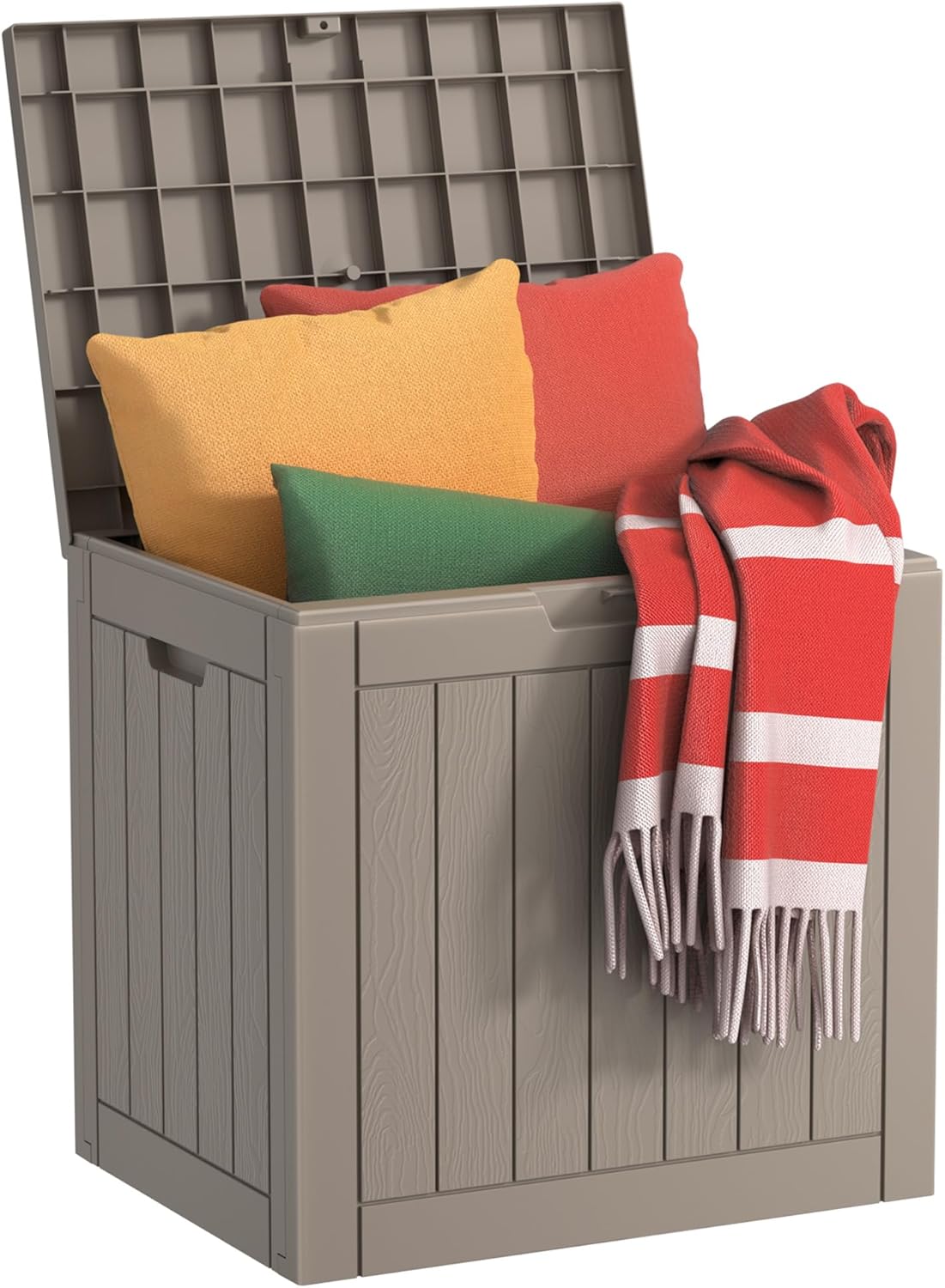 MAIUSCOLI 150 Gallon Waterproof Outdoor Storage Box,Resin Deck Box,Lockable Outside Storage Box Container for Patio Furniure,Garden,Tools (150 Gallon,Black)