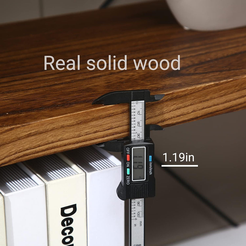 WH-AOERPUMY 5 Tier Bookcase, Solid Wood Bookshelf Rustic Vintage Industrial Etagere Bookcase, Metal and Wood Free Vintage Bookshelf, Retro Brown (5-Tiers)