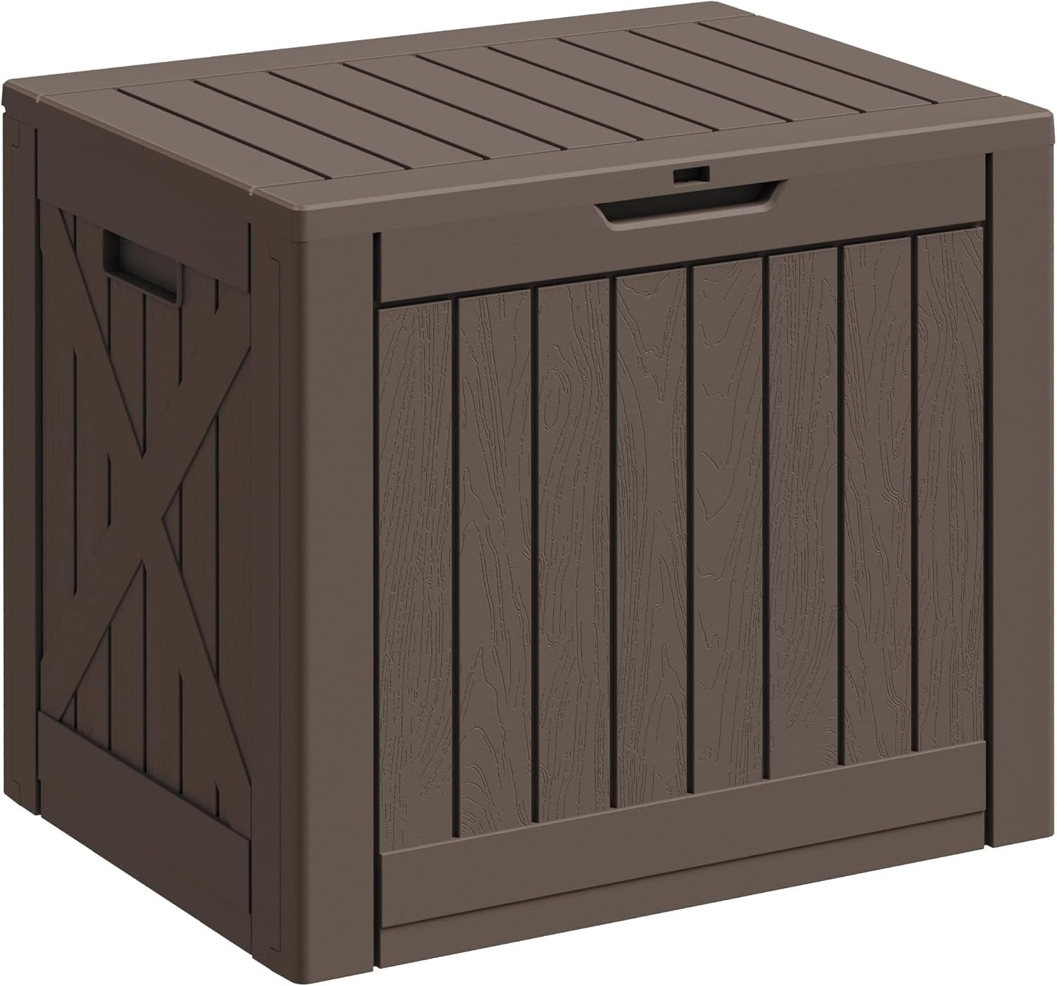 Greesum 82 Gallon Resin Deck Box All Weather Large Outdoor Storage for Patio Furniture, Toys, Garden Tools, Lockable, Black