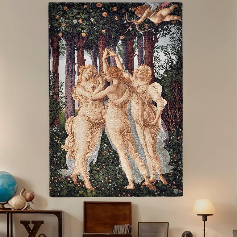 AureoMadis Woven Tapestry Wall Hanging - Large Vintage Medieval Renaissance Victorian Art Home Decor for Living Room Bedroom (34.5" W x 28.0" H) - Hunting Scene with lining