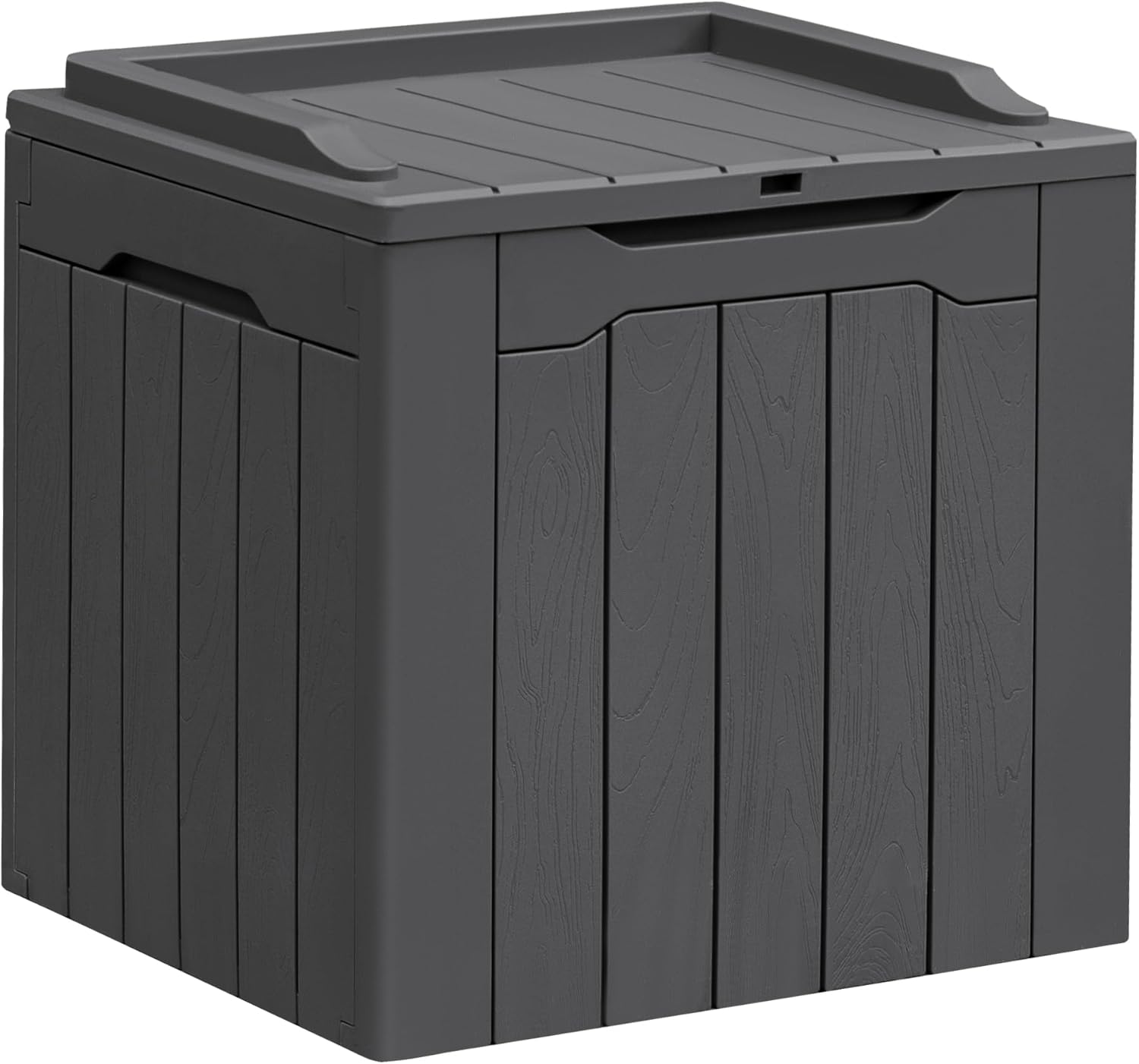 Greesum 82 Gallon Resin Deck Box All Weather Large Outdoor Storage for Patio Furniture, Toys, Garden Tools, Lockable, Black