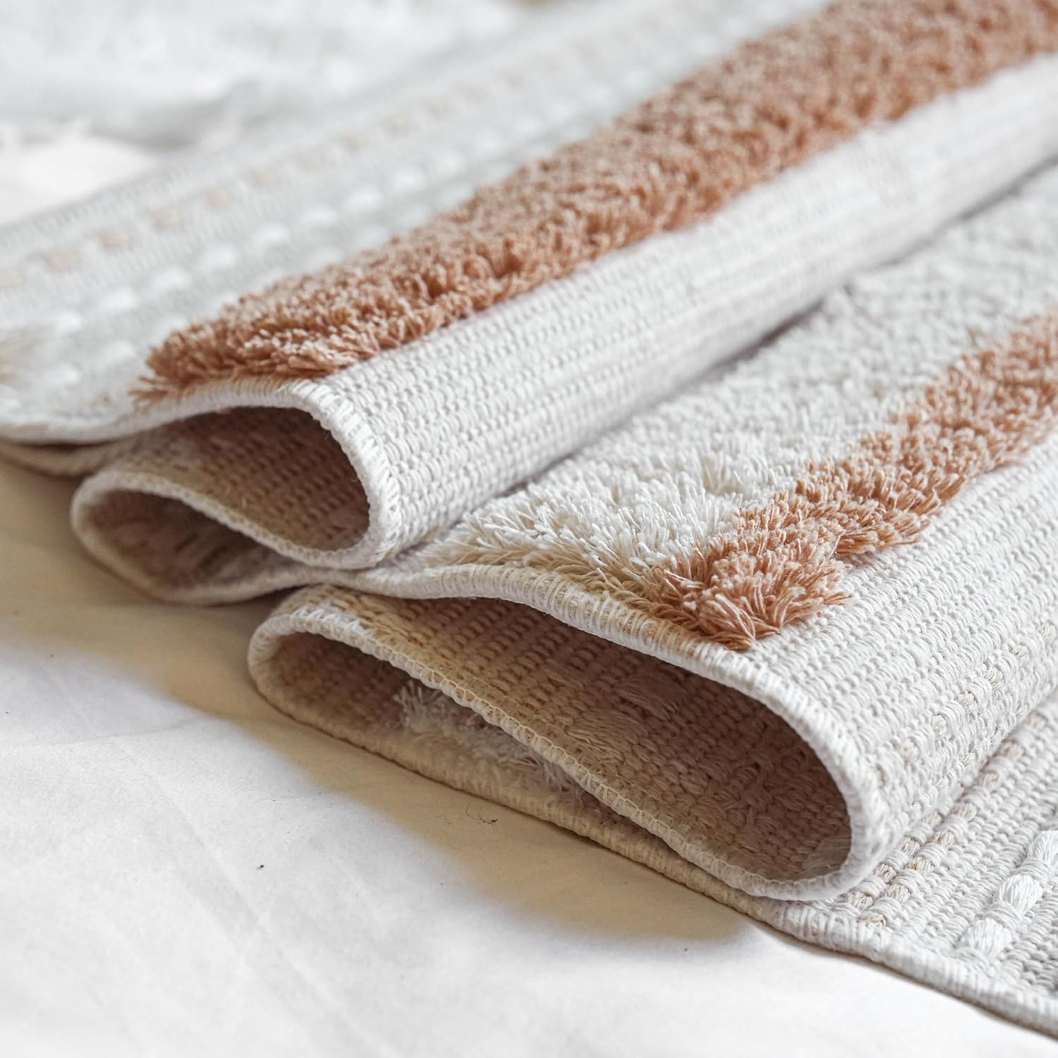 BlissBlush Long Vertical Wall Hanging Tapestry Woven Boho Farmhouse Decor Cream Beige Tassel Handmade Wall Art Decoration for Bedroom Living Room Dorm Nursery Apartment, 16x39 INCH