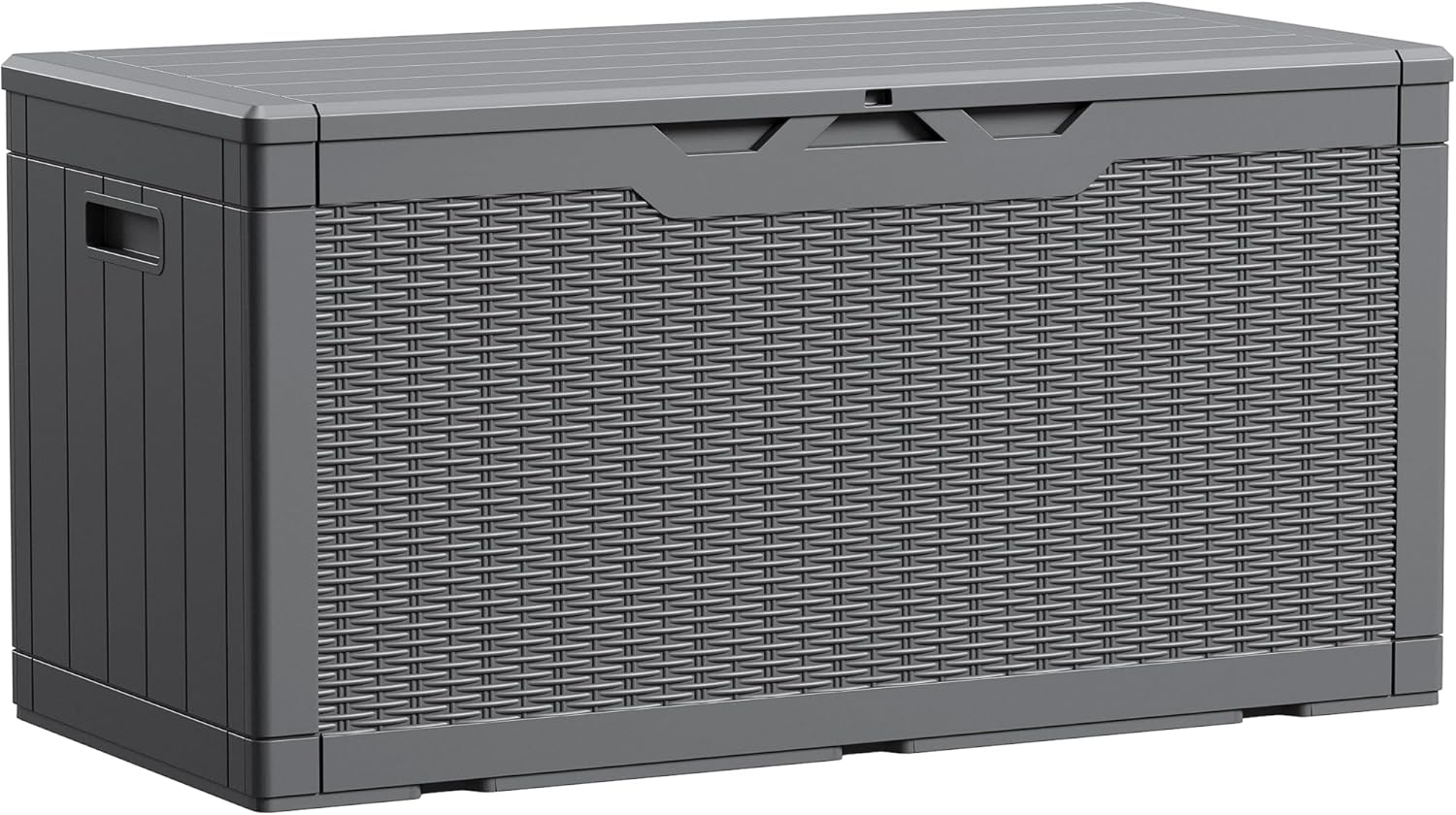 Devoko 100 Gallon Waterproof Large Resin Deck Box Indoor Outdoor Lockable Storage Container for Patio Furniture Cushions Garden Tools (100 Gallon, Black)