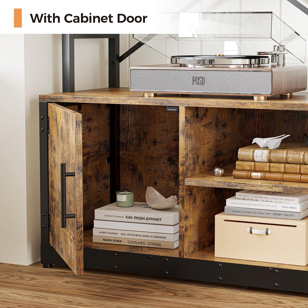 IRONCK Bookshelves 6 Tiers 73.1 inch Tall Industrial Bookshelf with Doors, Bookcase and Display Shelf, Open Storage Cabinet for Living Room, Home Office