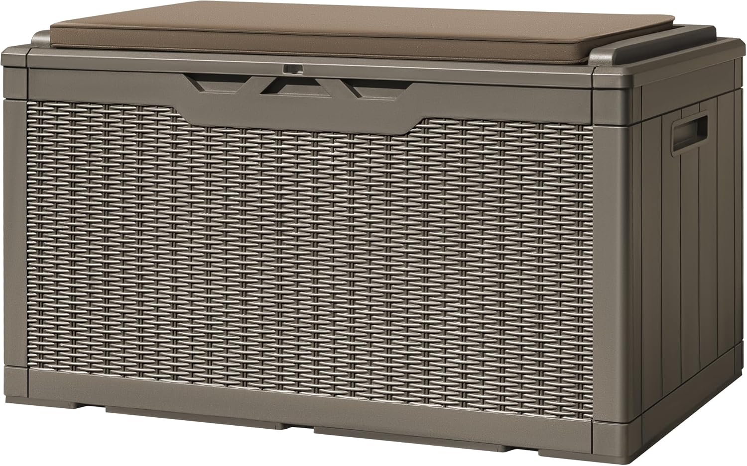 Greesum 82 Gallon Resin Deck Box All Weather Large Outdoor Storage for Patio Furniture, Toys, Garden Tools, Lockable, Black