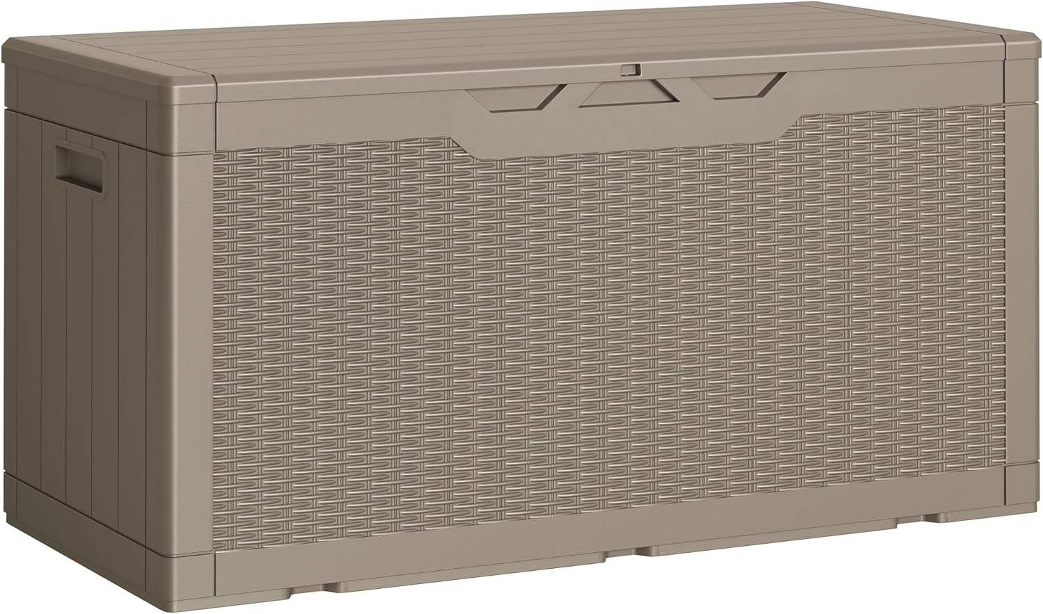 Greesum 82 Gallon Resin Deck Box All Weather Large Outdoor Storage for Patio Furniture, Toys, Garden Tools, Lockable, Black