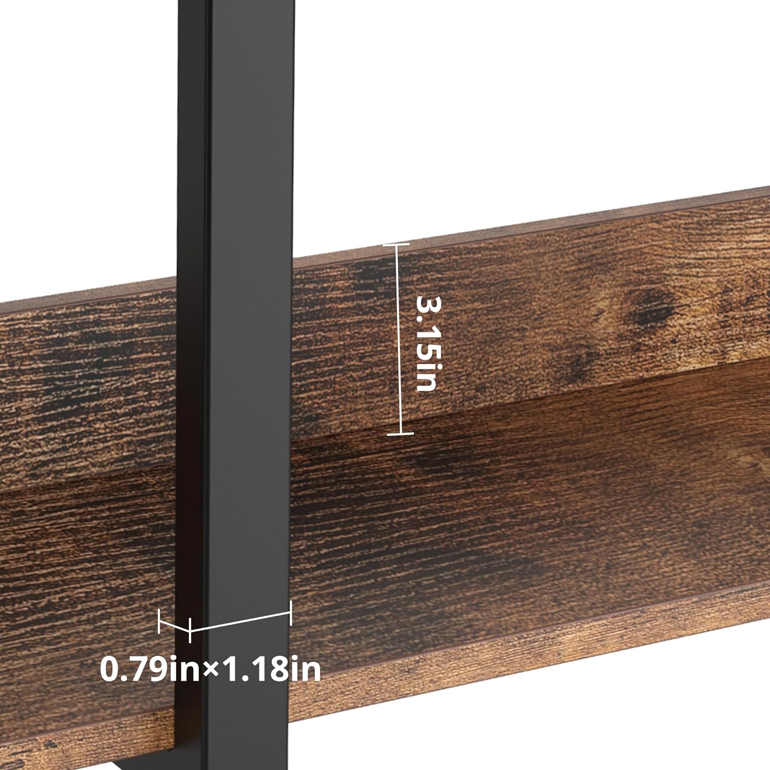 IRONCK Bookcase and Bookshelves Triple Wide 6 Tiers Large Open Shelves, Etagere Bookcases with Back Fence for Home Office Decor, Easy Assembly, Vintage Brown