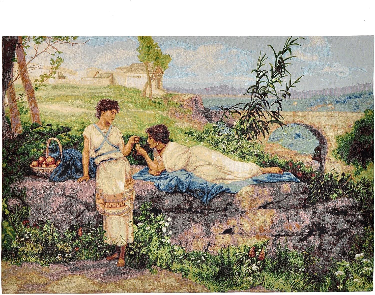 AureoMadis Woven Tapestry Wall Hanging - Large Vintage Medieval Renaissance Victorian Art Home Decor for Living Room Bedroom (34.5" W x 28.0" H) - Hunting Scene with lining